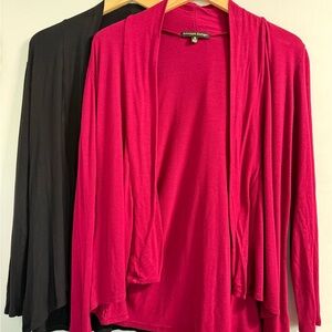 Always Indigo Sweater Bundle XL | Black & Red Open Front Lightweight Cardigans